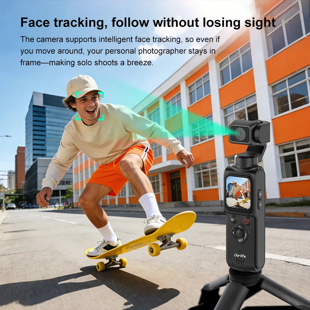 Ourlife 4K Action Camera 330° Face Tracking Gimbal Stabiliser Standard Combo ✅ ⭐️⭐️⭐️⭐️⭐️