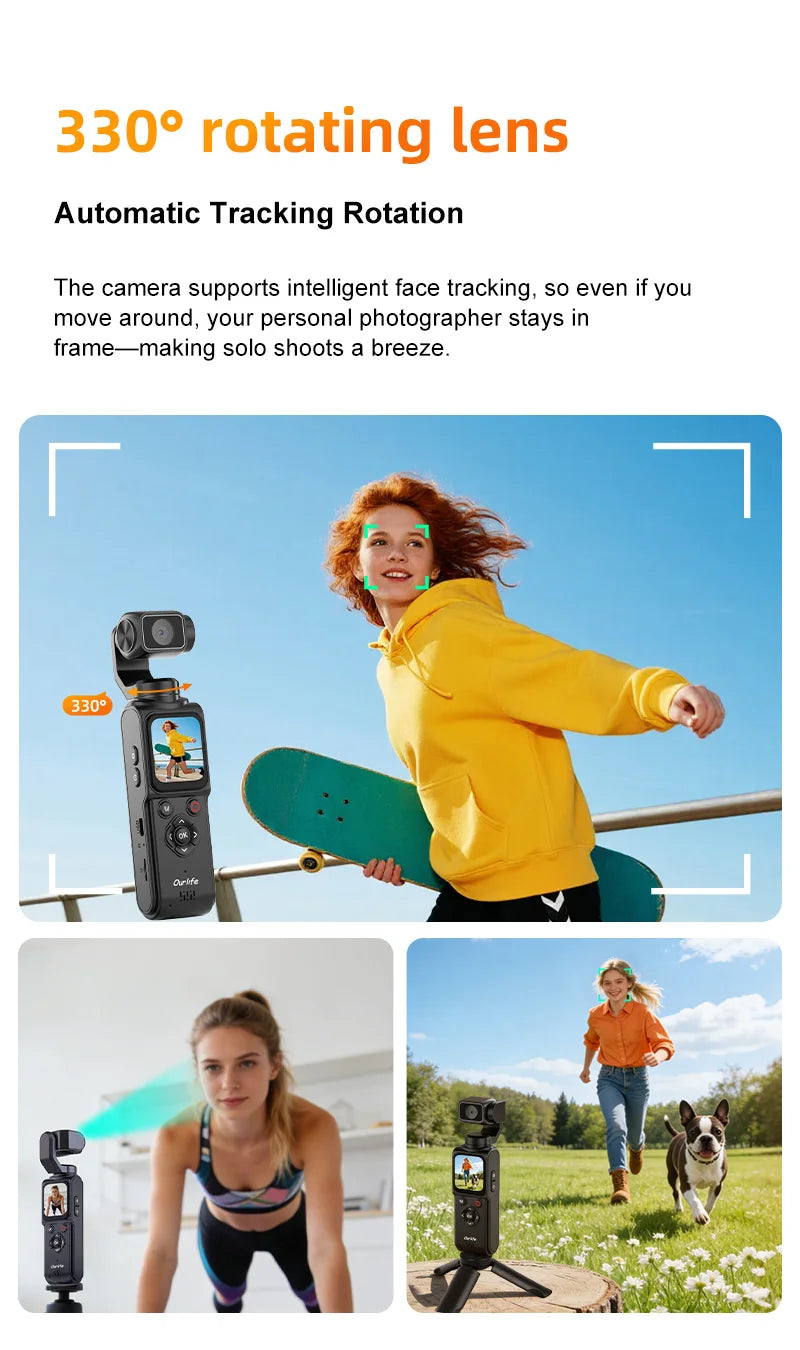 Ourlife 4K Action Camera 330° Face Tracking Gimbal Stabiliser Standard Combo ✅ ⭐️⭐️⭐️⭐️⭐️