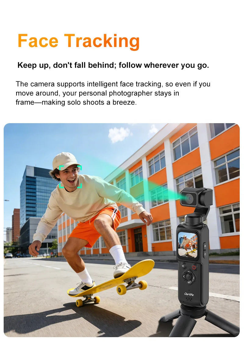 Ourlife 4K Action Camera 330° Face Tracking Gimbal Stabiliser Standard Combo ✅ ⭐️⭐️⭐️⭐️⭐️